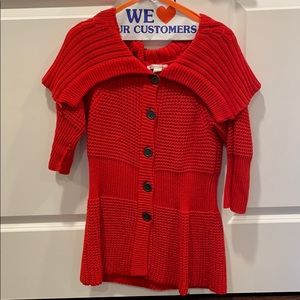 Orange button-down sweater